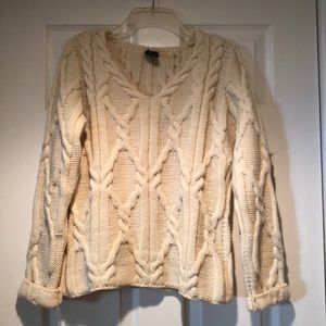 NWOT Cream Irish cable sweater